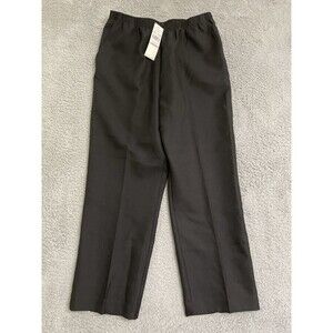 Alfred Dunner Black Pants Slacks Elastic Waist, Size 14P NWT Petite